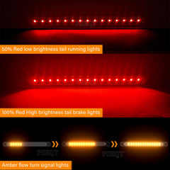 PSEQT smoked lens close-up highlights durable, glare-reducing tail light performance.
