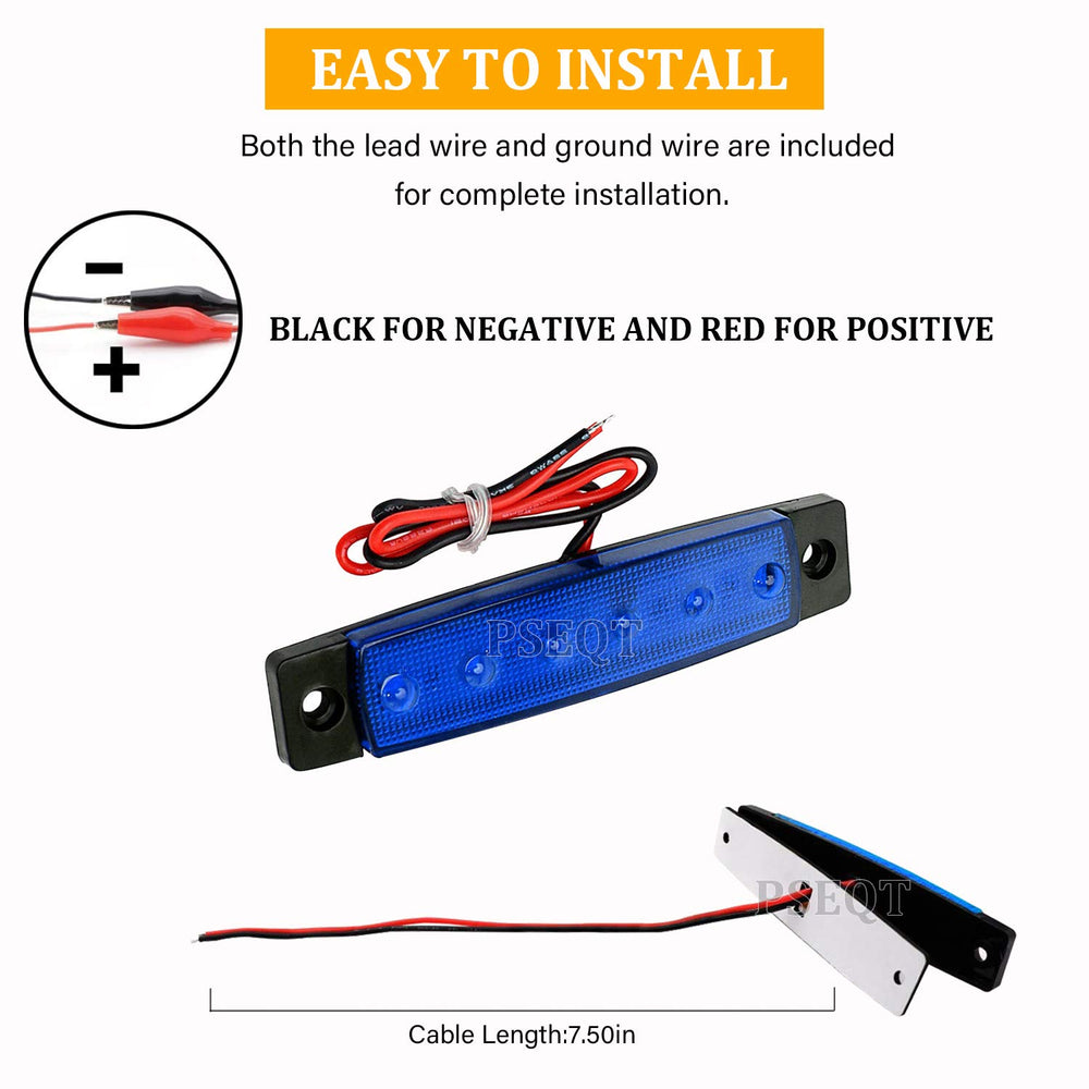 PSEQT blue LED rock strip lighting for 12V vehicles.