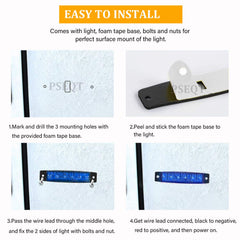 PSEQT blue LED rock strip for RV lighting.