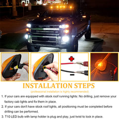 PSEQT easy-install cab marker light in amber with included mounting pads and screws.