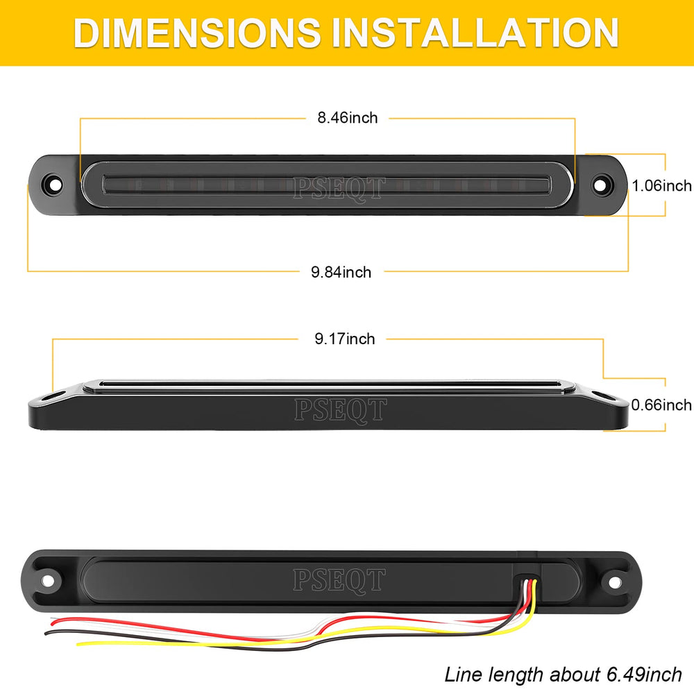PSEQT high-brightness red brake mode enhances stop visibility on dark roads.