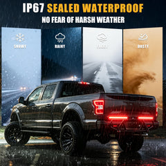 PSEQT red tail brake light activates instantly for improved braking visibility.