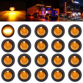 PSEQT amber trailer marker light close-up with three LEDs for bright night visibility.