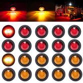 PSEQT trailer marker lights red and amber pack for enhanced night visibility.