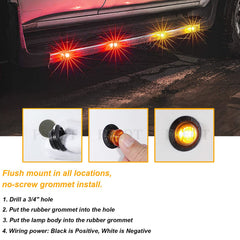 PSEQT rubber grommets with trailer lights emphasizing secure seal and durability.