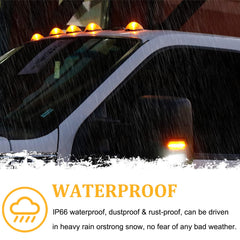 PSEQT waterproof cab marker light with amber lens for all-weather reliability.