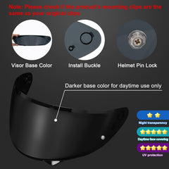 PSLER HJ-34P visor with UV-filter shields eyes from bright sun.