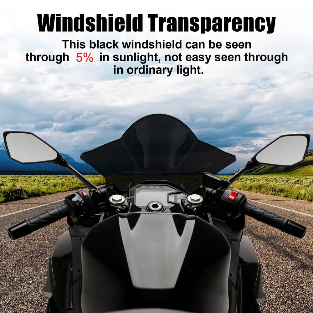 Close-up of ABS plastic PSLER windshield showing durable construction.