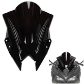 PSLER Ninja500 SE windshield double bubble front view improves aerodynamics and wind protection.