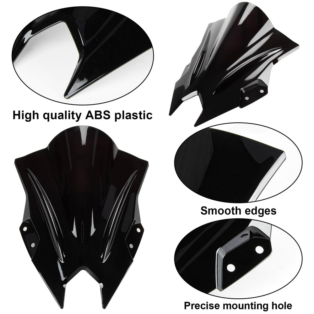PSLER Ninja500 SE windshield in gray color reduces glare and wind pressure.