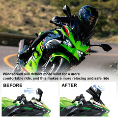 PSLER Ninja500 SE windshield in silver color provides classic finish and wind deflection.