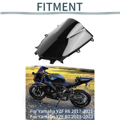 PSLER YZF R6 front windshield blue tinted reduces glare for daytime riding