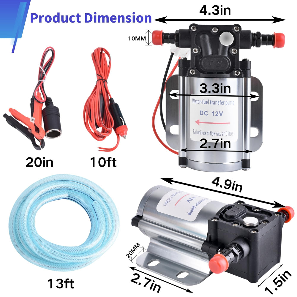 PSUPOSUQ self-priming pump near camping setup facilitates easy fuel transfer