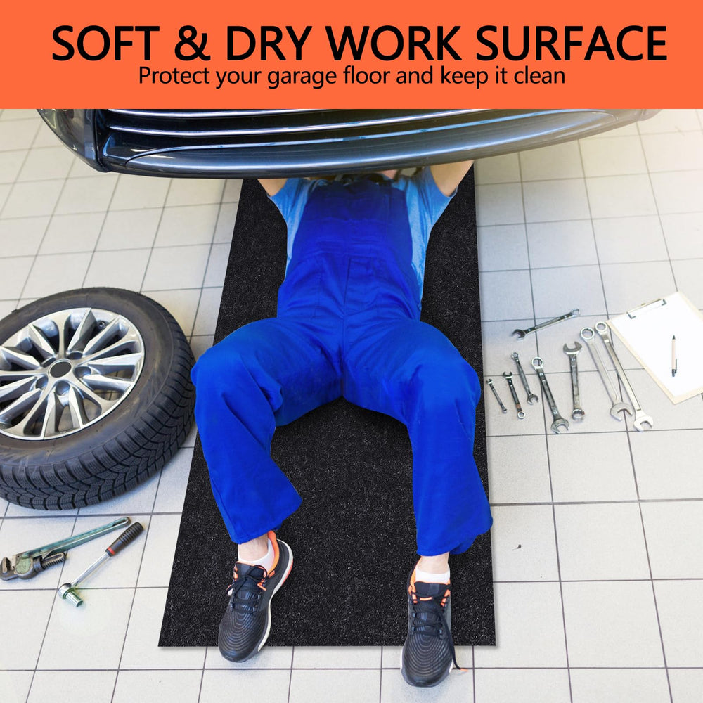 PTYTIFY large 48x72 mat covers wide garage area effectively