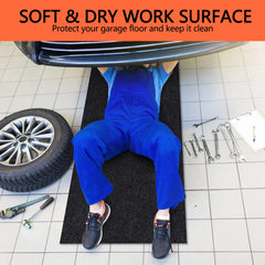 PTYTIFY large 48x72 mat covers wide garage area effectively