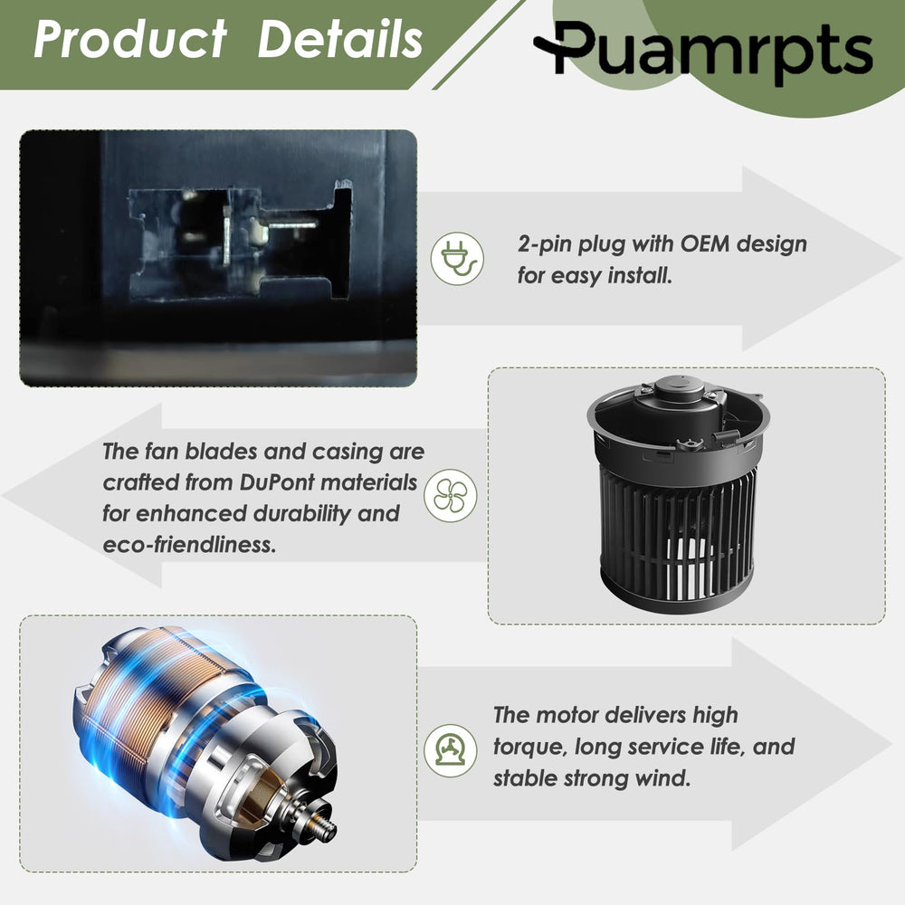 PUAMRPTS blower motor assembly tested for OEM-grade standards