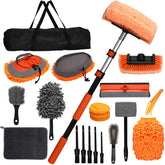 PuliKit 21Pcs car wash kit extended pole for hard-to-reach surfaces.