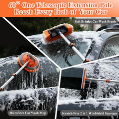 PuliKit soft car wash brush head cleans large panels without scratching.