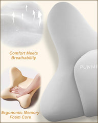 PUNMEYCOOL lumbar pillow wraparound design provides targeted lower-back support