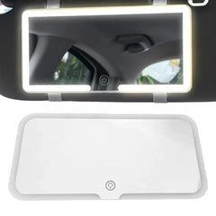 PUOAYTEGH car vanity mirror front-view mounted on visor for quick makeup checks.