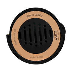 Pura Santal Vanilla car diffuser refill packaging shows premium design for long-lasting aroma.