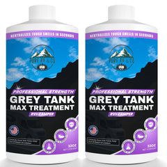 Pure RV grey tank treatment pour shows fast dosing for smoother tank flow