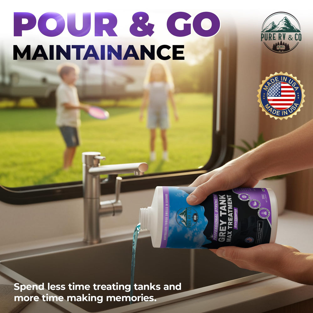 Pure RV is made in the USA and safe for septic systems.