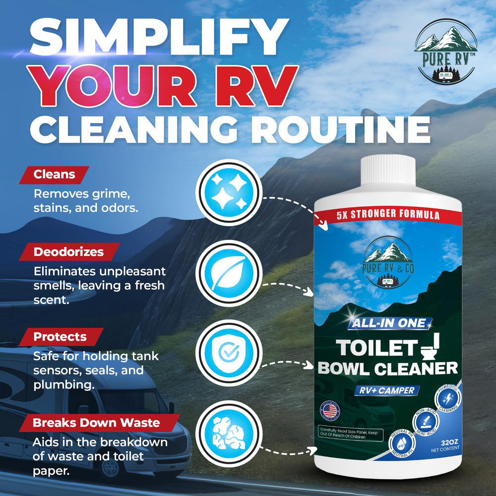 60-second action with Pure RV cleaner demonstrates rapid stain removal