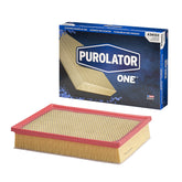 Purolator A36122 air filter box packaging shows quality and easy replacement.