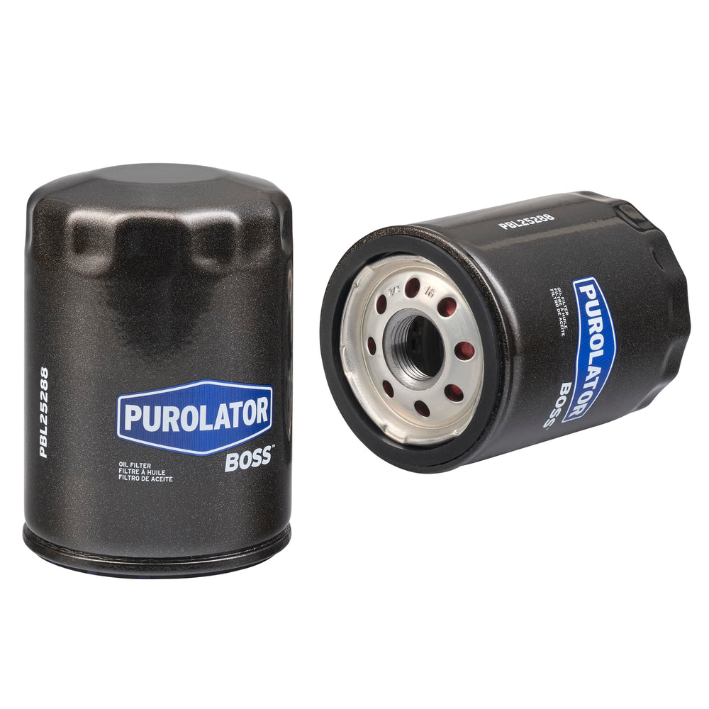 PurolatorBOSS PBL25288 filter media close-up shows high dirt removal for cleaner oil.
