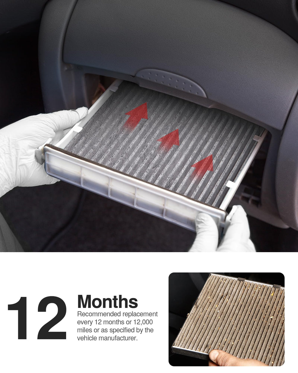 Two-pack Puroma cabin air filters shown in packaging for convenience