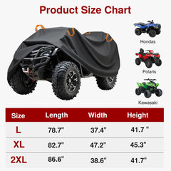 Puroma ATV Cover XL side view demonstrates universal fit for multiple ATV models.