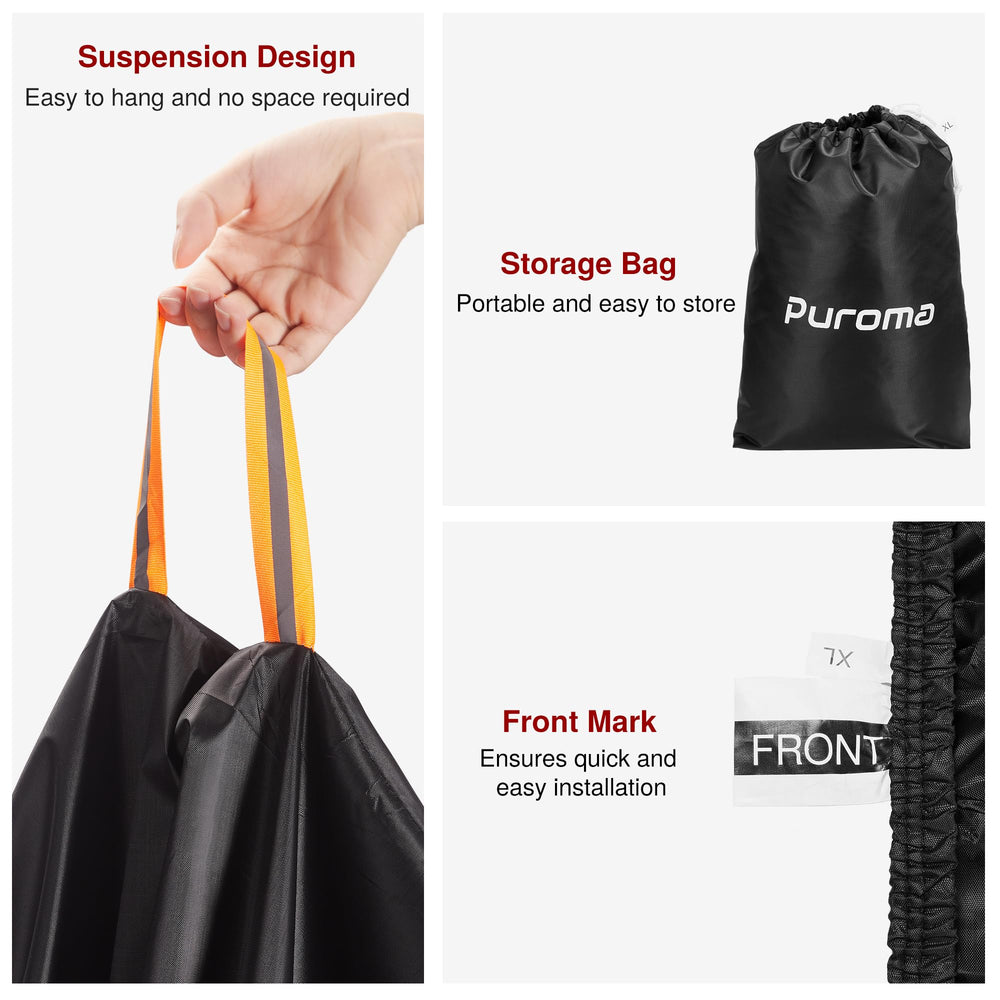 Puroma ATV Cover XL storage bag enables easy transport and neat storage.