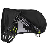 Puroma bike cover over a single bike providing rain protection and dust defense.