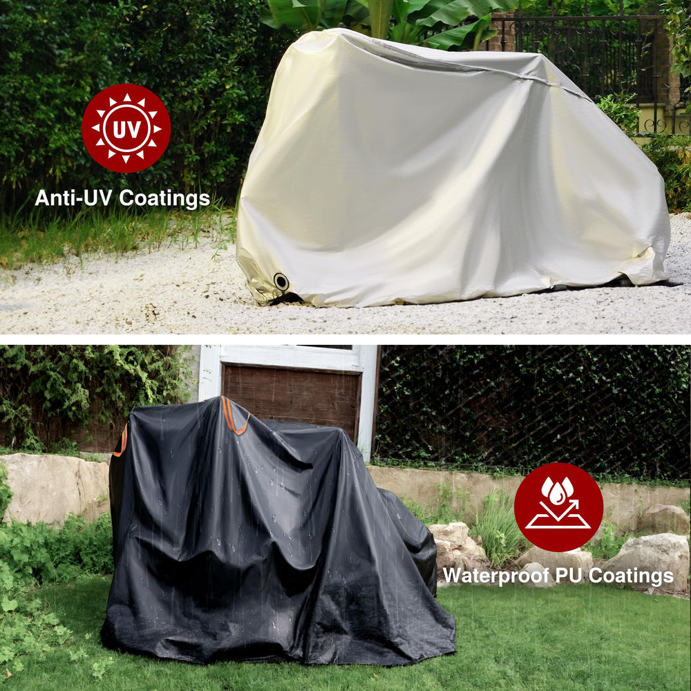 Puroma bike cover features reflective strips for better night visibility.