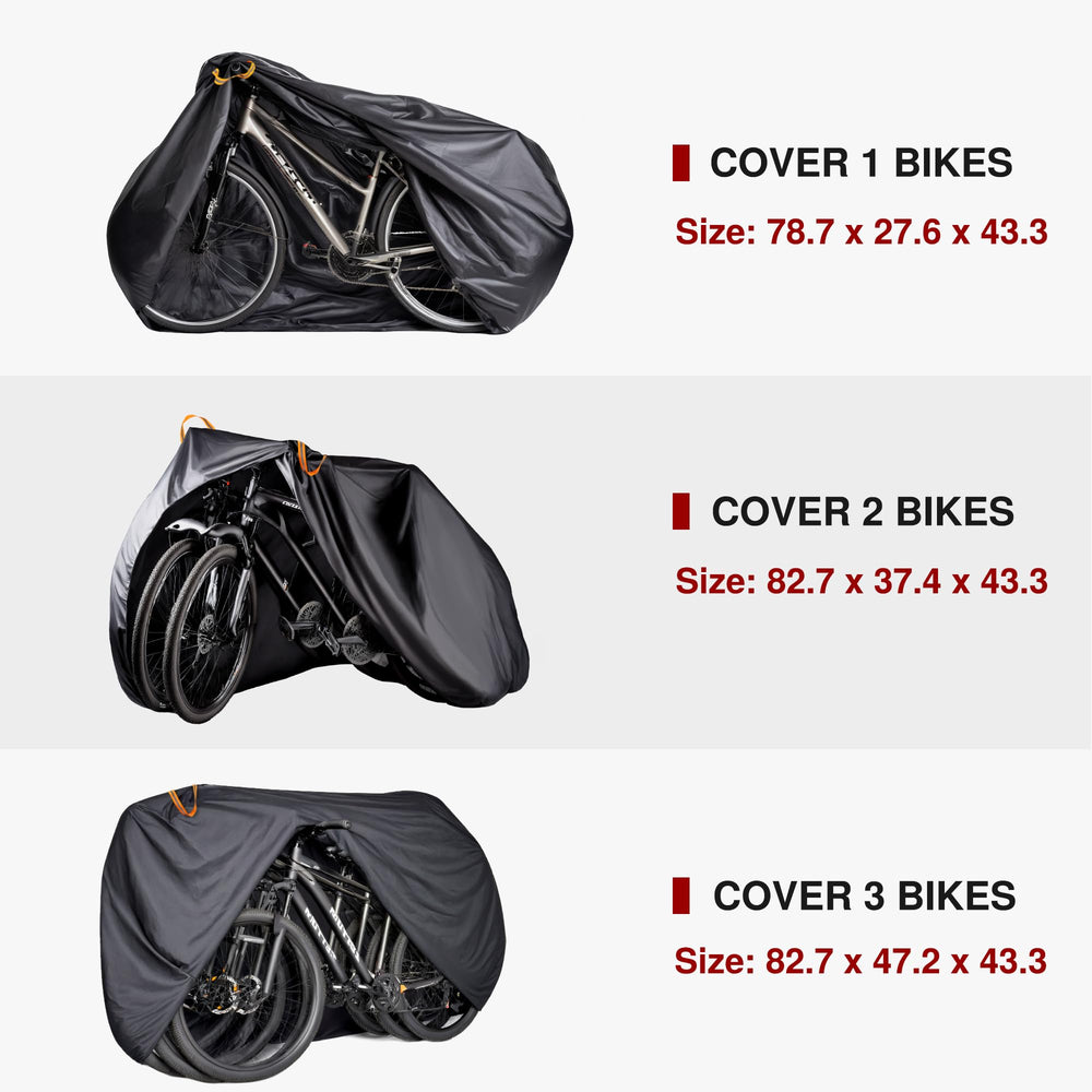 Puroma bike cover for three bikes ensures secure fit in windy conditions.