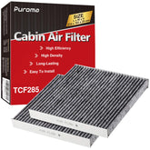 Puroma cabin air filter activated carbon close-up captures odors and pollutants