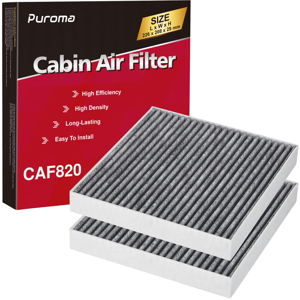 Puroma cabin air filter activated carbon closeup for odor control.