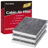 Puroma cabin air filter activated carbon pack reduces odors for a fresher cabin.