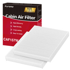 Puroma cabin air filter packaged front view showing compact design for fitment