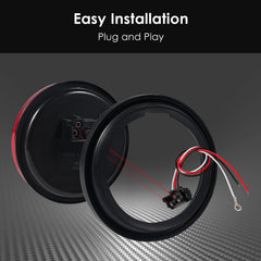 PVerandio 4-inch round lights support stop, turn, tail, and backup signaling.