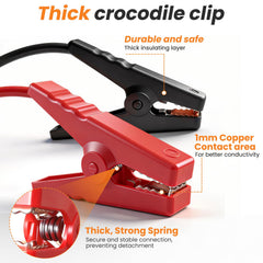 Pxm&MM red and black clamps provide strong grip to battery terminals