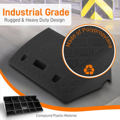 Pyle 2pc ramps supporting vehicles and equipment on level ground.