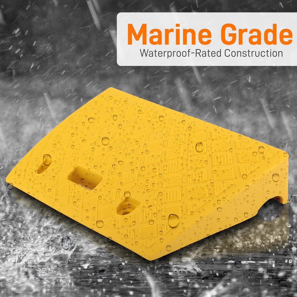 Pyle curb ramps with mounting holes ready for secure installation.