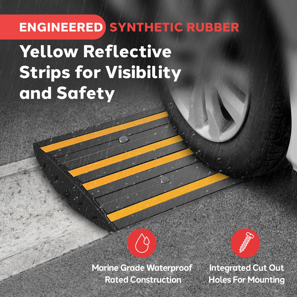 Pyle ramp with textured surface provides secure traction for vehicles.