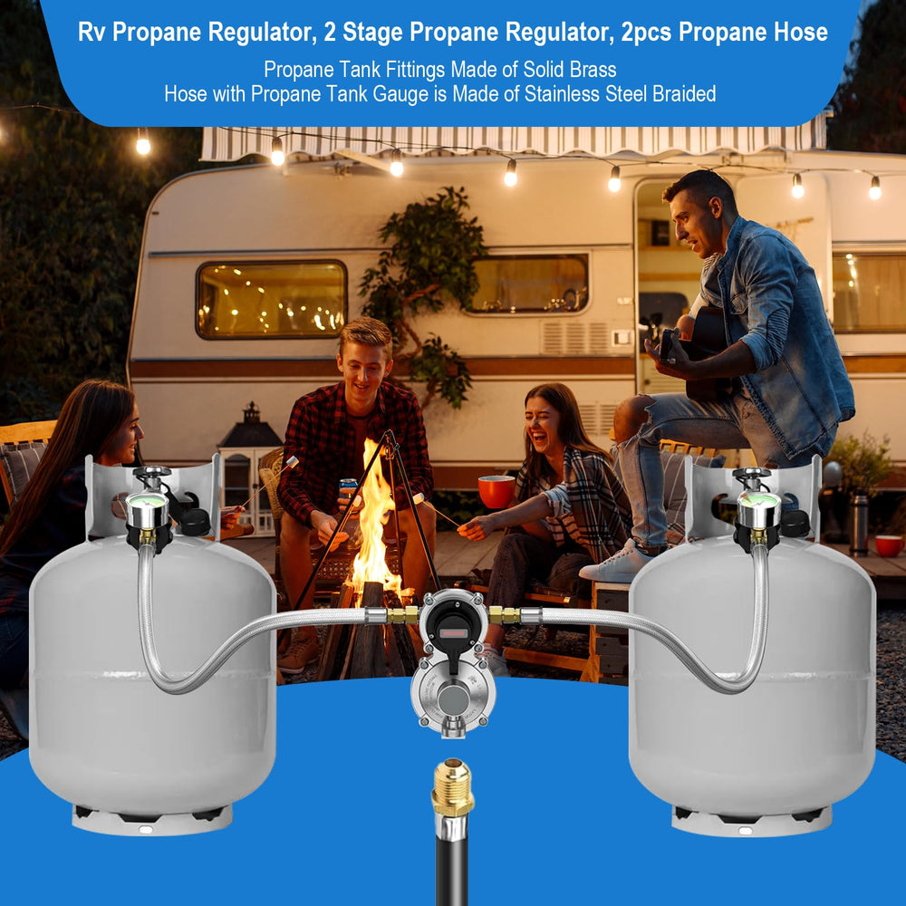PYXGLAQ 18 inch hose with gauge for easy monitoring on RV trips