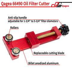 Qagea 66490 cutter in action cutting a filter for inspection