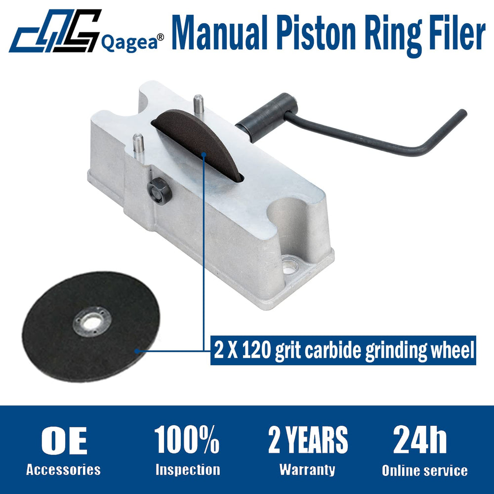 Qagea aluminum-bodied piston ring filer highlighting durable construction