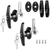 QANVEE truck cap T-handle lock set front view with universal fit.