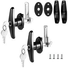 QANVEE truck cap T-handle lock set front view with universal fit.